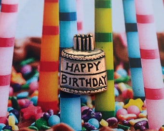 Birthday Cake Copper Lapel Pin- CC514C- Happy Birthday, Birthday, Birthday Pins, Celebrate