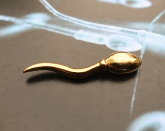 Sperm Gold Lapel Pin - CC502G- Reproductive Services, IVF, Science and Medicine Pins