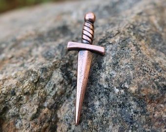 Dagger Copper Lapel Pin- CC545C- Shakespeare, Medieval, and Sword Pins