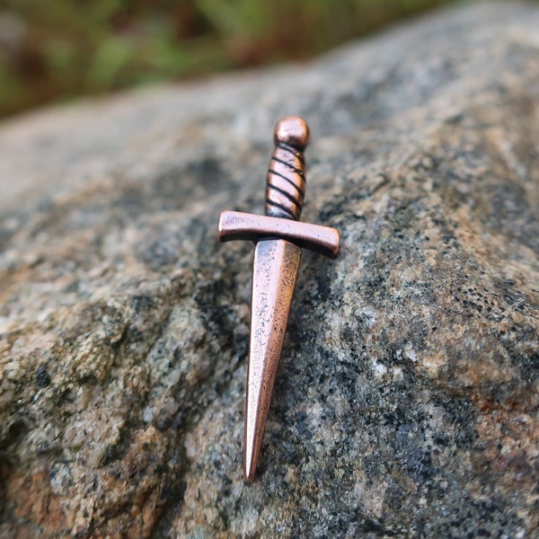 Dagger Copper Lapel Pin- CC545C- Shakespeare, Medieval, and Sword Pins