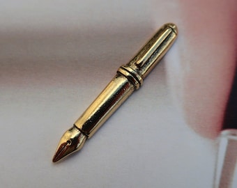 Pen Gold Dipped Pewter Lapel Pin- CC322G- Pen, Writing, and Literature Accessories