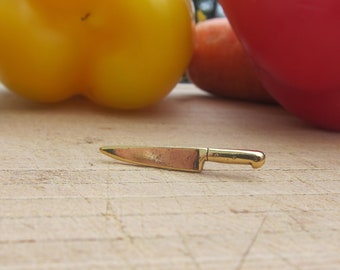 Gold Chef Knife Lapel Pin- CC195G- Kitchen and Culinary Pins and Gifts