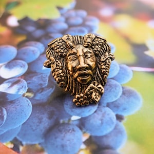 Bacchus Gold Lapel Pin - CC264G- Dionysus, Wine God, Wine, Winery, Vineyard, and Grape Harvest Pins