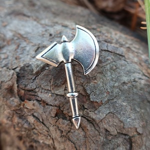 Battle Axe Lapel Pin- CC676- Medieval and Viking Combat Axes and Tools