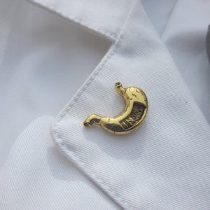 Gold Stomach Lapel Pin- CC619G- Medical and Anatomy Pins- Digestion and Gastro Gifts