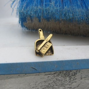 Gold Dust Pan and Brush Lapel Pin- CC331G- Cleaning Services, Maid, Chores, and Cleaning Supply Pins