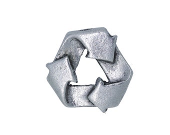 Recycle Pewter Lapel Pin- CC644- Recycle, Environment, 3 R's, Reduce, Reuse, Recycle, Environmentally Friendly Pins