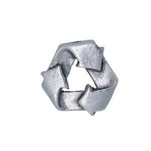 Recycle Pewter Lapel Pin- CC644- Recycle, Environment, 3 R&#39;s, Reduce, Reuse, Recycle, Environmentally Friendly Pins