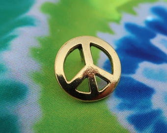 Gold Peace Sign Lapel Pin- CC370G- Peace, Peace Symbol, Love, and Hippie Pins