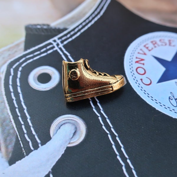 Chucks Gold Dipped Pewter Lapel Pin- CC223G- Chuck Taylor Pins, Hipster and Converse Sneaker Pins