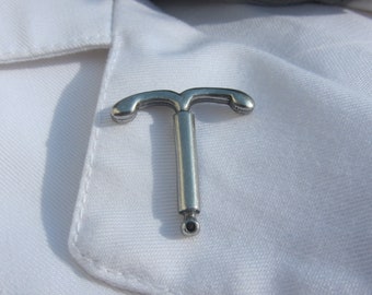IUD Pewter Lapel Pin- CC636- Intrauterine Device, Contraception, Birth Control and Women's Health Lapel Pins