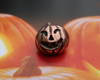 Pumpa Koppar Kavajnål - CC286C - Halloween, Jack O'Lantern, Högtider och Höstnålar och Tillbehör