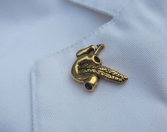 Gold Pancreas Lapel Pin- CC620G- Medical and Anatomy Pins for Nurses and Doctors