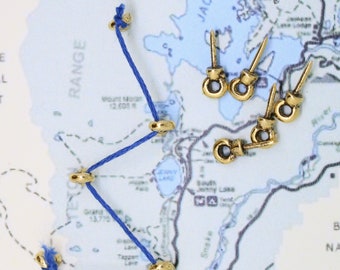 Ring Map Pins- Set of 10- MP116- Map Your Travels By Threading String Through the Rings on a Map