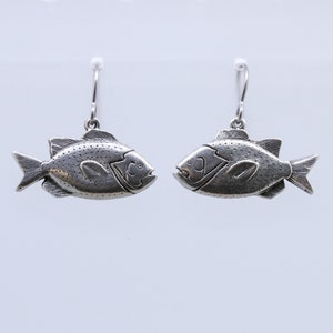 Sunfish Pewter Dangle Earrings