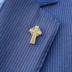 Gold Celtic Cross Lapel Pin-CC512G- Celtic, Irish, Gaelic, and Cross and Religious Pins