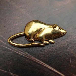 Rat Gold Lapel Pin- CC720G- Rat, Mouse, Mice, and Animal Lapel Pins
