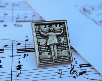 Music Conductor Lapel Pin - CC337- Music, Orchestra, Band, and Music Teacher Pins