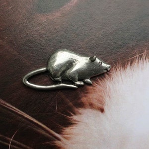 Rat Pewter Lapel Pin- CC720- Rat, Mouse, Mice, and Animal Lapel Pins