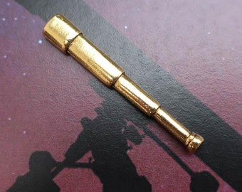 Telescope Gold Lapel Pin - CC305G - Astrology, Space, and Science Pins