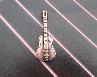 Acoustic Guitar Copper Lapel Pin - CC193C- Music, Band, Music Teacher, and Guitar Pins