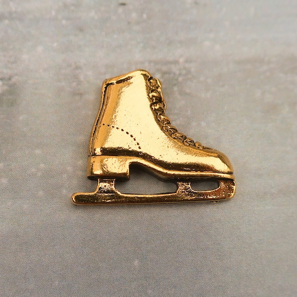 Gold Figure Skate Lapel Pin- CC218G- Figure Skate, Ice Skate, Winter Sports, Figure Skating, and Skating Gifts and Pins