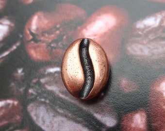Coffee Bean Copper Dipped Pewter Lapel Pin- CC482C- Coffee, Espresso, and Morning Pins- Caffeine Addiction Pins and Gifts for Coffee Lovers