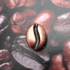 Coffee Bean Copper Dipped Pewter Lapel Pin- CC482C- Coffee, Espresso, and Morning Pins- Caffeine Addiction Pins and Gifts for Coffee Lovers