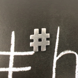 Hashtag Pewter Lapel Pin- CC648- #, Metadata tag for social media, facebook, instagram, trending and blogging pins