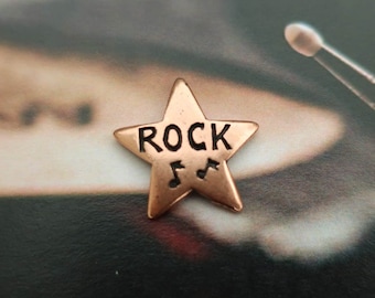 Rockstar Copper Lapel Pin- CC585C- Inspirational Lapel Pins- Music- Rock Music- Rock Band- Student Success- Employee Motivation