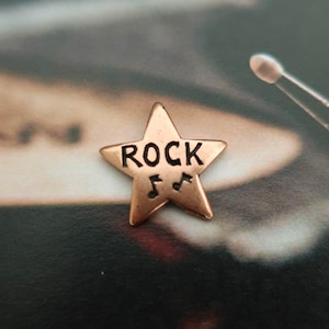 Rockstar Copper Lapel Pin- CC585C- Inspirational Lapel Pins- Music- Rock Music- Rock Band- Student Success- Employee Motivation