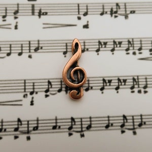 G-Clef Copper Lapel Pin-CC333C- Music Pins- Music Teacher Pins- Treble Clef