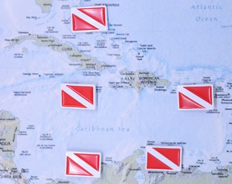 Dive Flag Map Pins- MP119- Pinpoint your Dive Sites with our Dive Flag Map Pins