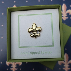 Gold Fleur de Lis Lapel Pin CC257G Fleur de Lis, Saints, Lily Flower, and New Orleans Pins image 5
