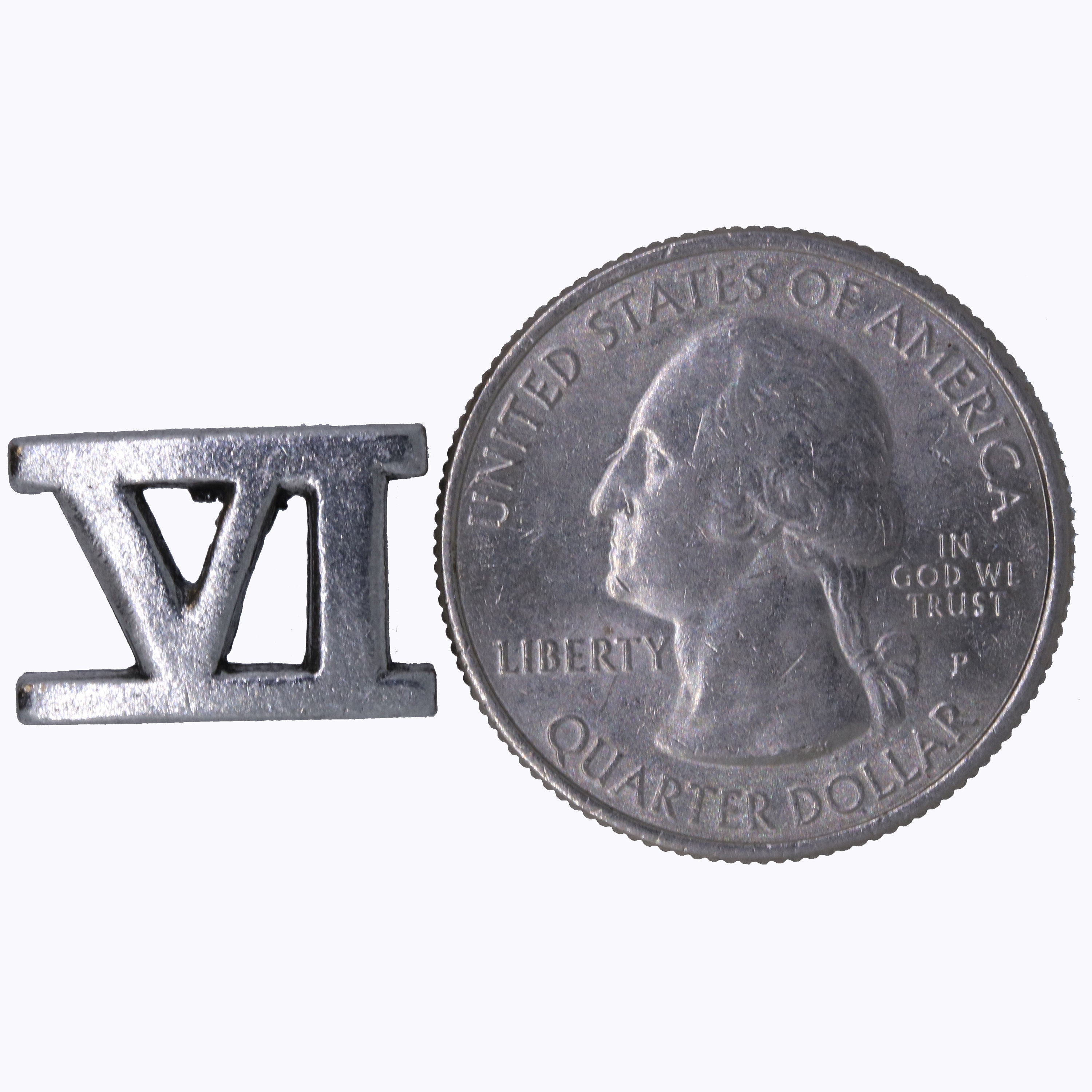 Noir & or chiffres romains VI 6 Lapel Hat Pin 