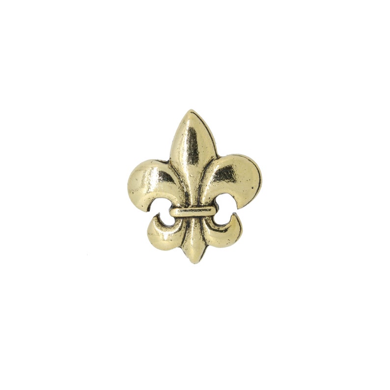 Gold Fleur de Lis Lapel Pin CC257G Fleur de Lis, Saints, Lily Flower, and New Orleans Pins image 2