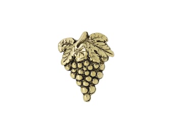 Pin de solapa de uvas doradas- CC259G- Uvas, vino, bodega, viñedo y alfileres de solapa de frutas