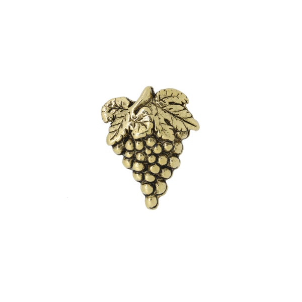 Pin de solapa de uvas doradas- CC259G- Uvas, vino, bodega, viñedo y alfileres de solapa de frutas