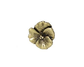 Pansy Gold Dipped Pewter Lapel Pin- CC449G- Spring Flowers, Flowers, Garden, Garden Club, and Floral Pins and Gifts