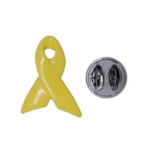 Yellow Ribbon Pin- Raise Awareness for Adoption, Bladder and Liver Cancer, Endometriosis, Hope, Hunger, Military, and Suicide Prevention image 6