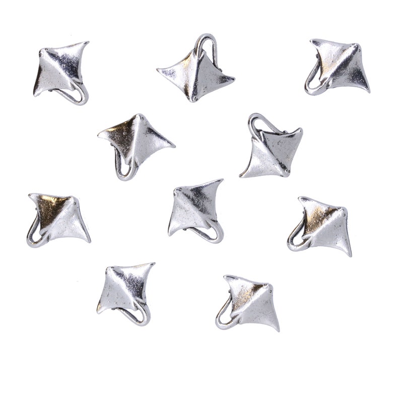 Stingray Pushpins Gold or Silver Set of 10-Home Office Aquarium, Marine, and Sea Animal Decor and Accessories Silver