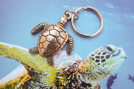 Turtle Keychain for Men and Women- Sea Turtle Key Fob, Gift for