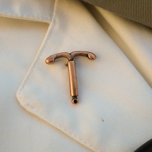 Copper IUD Lapel Pin- CC636C- IUD, Intrauterine Device, Contraception, Birth Control, OBGYN, and Women&#39;s Health Lapel Pins