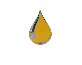 Plasma Drop Enamel Lapel Pin- EP127- Plasma and Platelet Yellow/Golden Drops to Encourage Blood and Plasma Donations