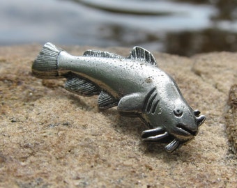 Catfish Lapel Pin - CC125- Ray Finned Fish, Fish, and Fishing Pins