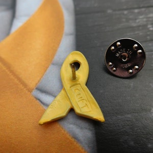 Yellow Ribbon Pin- Raise Awareness for Adoption, Bladder and Liver Cancer, Endometriosis, Hope, Hunger, Military, and Suicide Prevention image 9