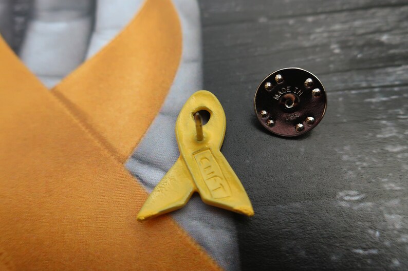 Yellow Ribbon Pin- Raise Awareness for Adoption, Bladder and Liver Cancer, Endometriosis, Hope, Hunger, Military, and Suicide Prevention image 9