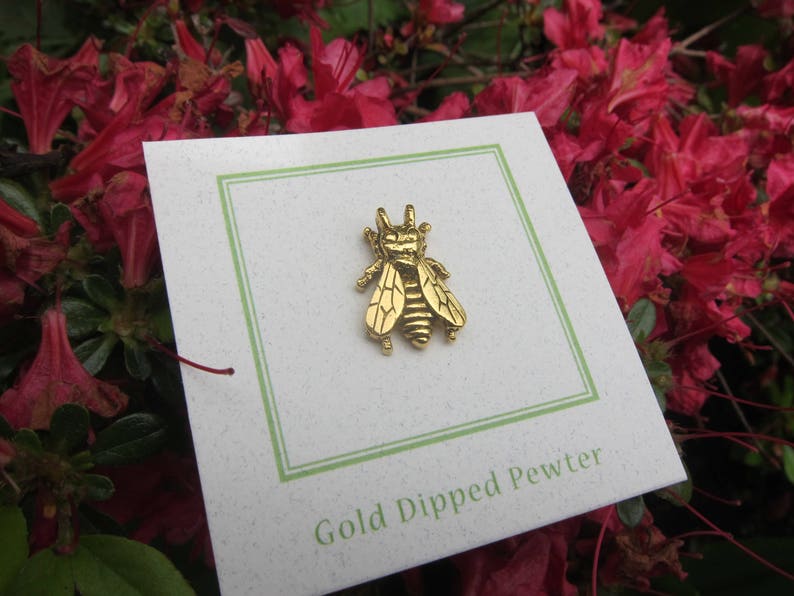 Gold Honey Bee Lapel Pin CC614G Bees Beekeeping Beekeeper Etsy