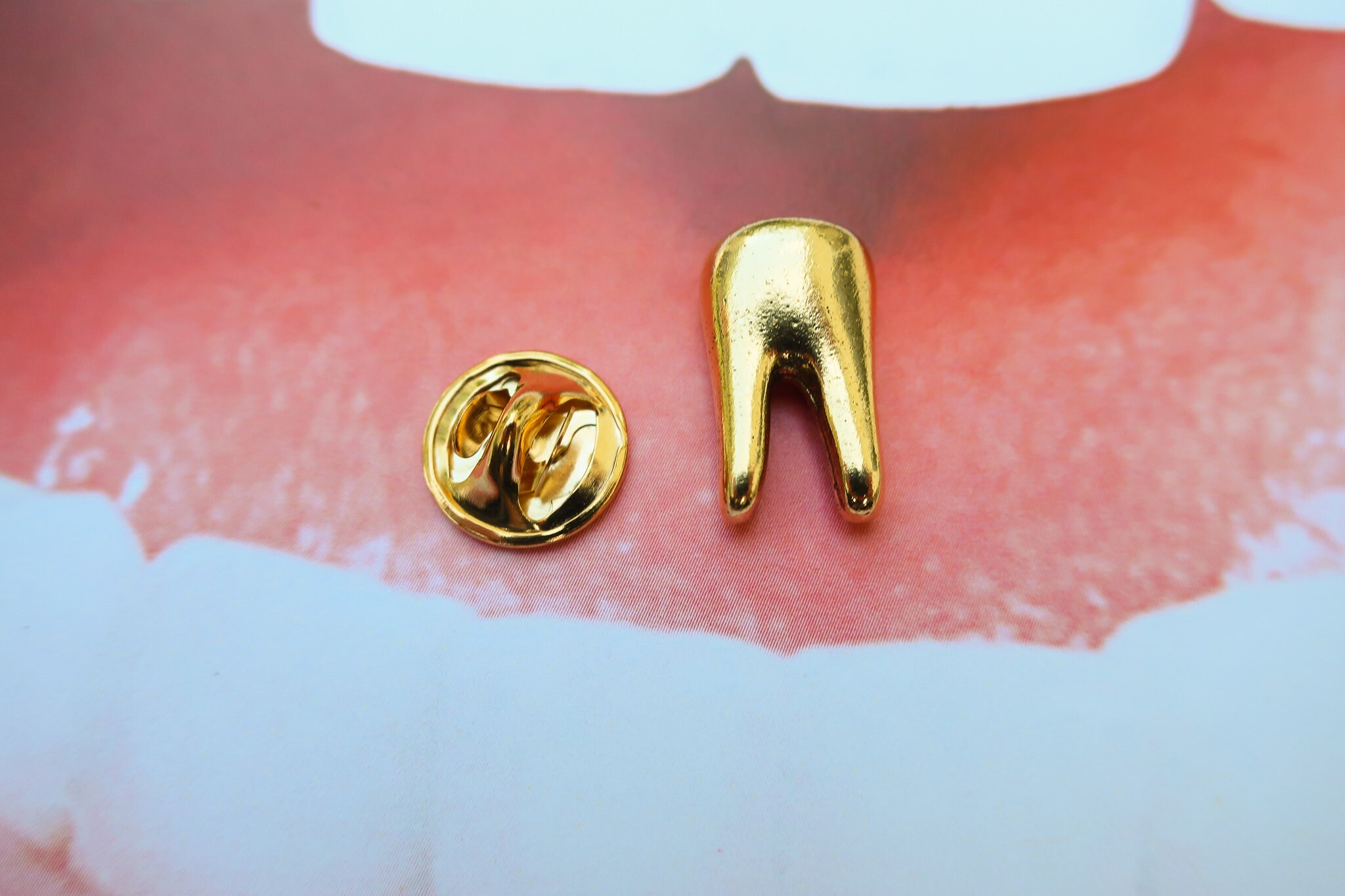 Tooth Gold Dipped Pewter Lapel Pin CC385G Teeth Pins for Etsy