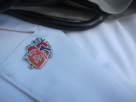 Human Heart Enamel Lapel Pin- EP106- Medical and Anatomy Pins for Doctors and Nurses- Anatomical Heart- Hospital Pins- Cardiology
